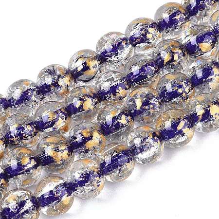 Crackle Transparent Glass Beads Strands GLAA-N030-8mm-01C-1