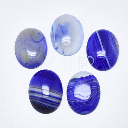 Natural Banded Agate/Striped Agate Cabochons G-T122-22C-1