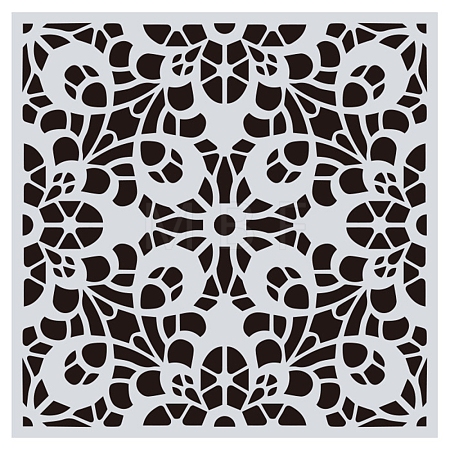 Flower Pattern Eco-Friendly PET Plastic Hollow Painting Silhouette Stencil DRAW-PW0008-02I-1
