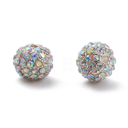 Alloy Rhinestone Beads X-RB-A034-10mm-A28S-1