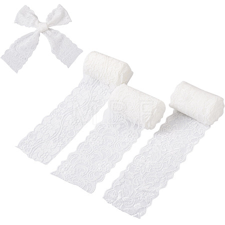 3 Bags 3 Style Polyamide Yarns Stretch Elastic Lace Trim OCOR-YS0001-07-1