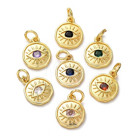 Brass Micro Pave Cubic Zirconia Pendants ZIRC-I368-02G-1