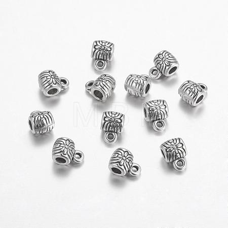 Tibetan Silver Barrel Hangers X-AB698-1