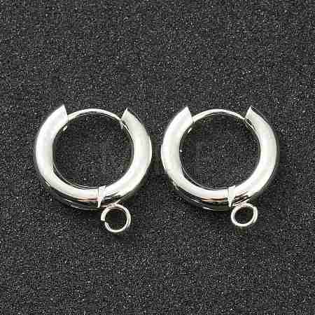 201 Stainless Steel Huggie Hoop Earring Findings STAS-P283-01C-S-1