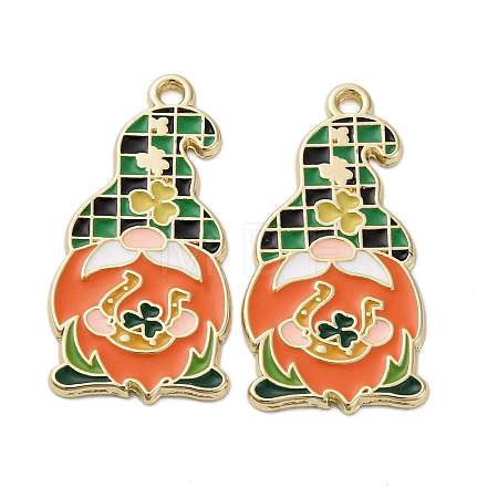 Saint Patrick's Day Alloy Enamel Pendants ENAM-V002-02F-G-1