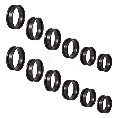 12Pcs 6 Styles 201 Stainless Steel Grooved Finger Ring Settings RJEW-TA0001-04EB-1