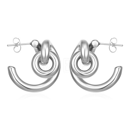 304 Stainless Steel Stud Earrings for Women WGF252D-02-1