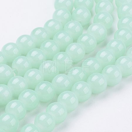 Imitation Jade Glass Beads Strands DGLA-S076-8mm-20-1