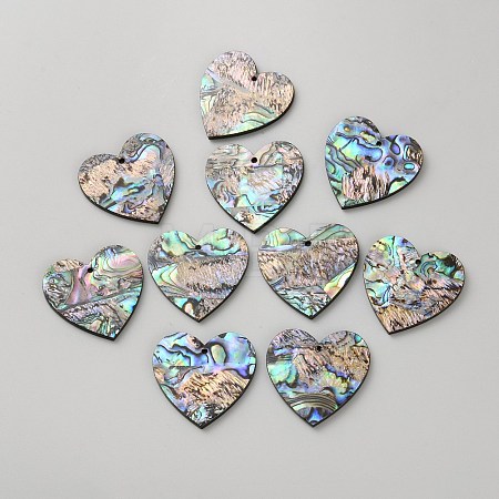 Natural Paua Shell/Abalone Shell Pendants SHEL-WH0008-09A-1
