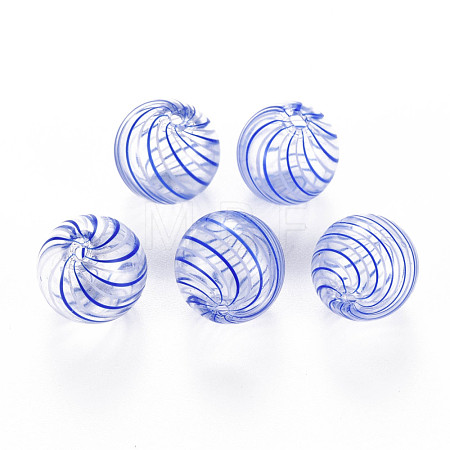 Transparent Handmade Blown Glass Globe Beads GLAA-T012-35C-07-1