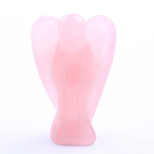 Natural Rose Quartz Carved Healing Angel Figurines PW-WG21334-01-1