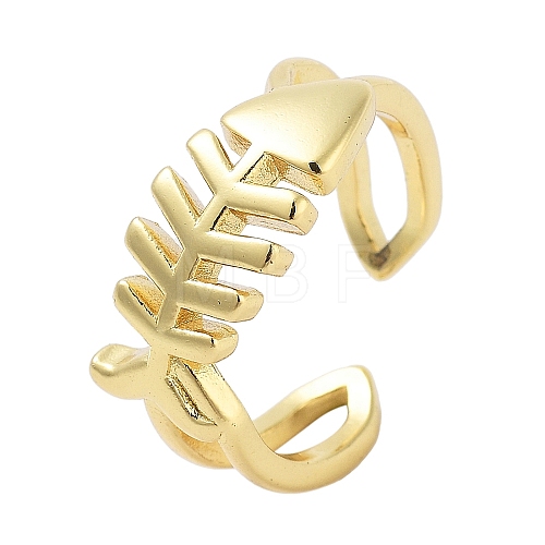 Brass Open Cuff Rings for Women RJEW-Z072-02G-02-1