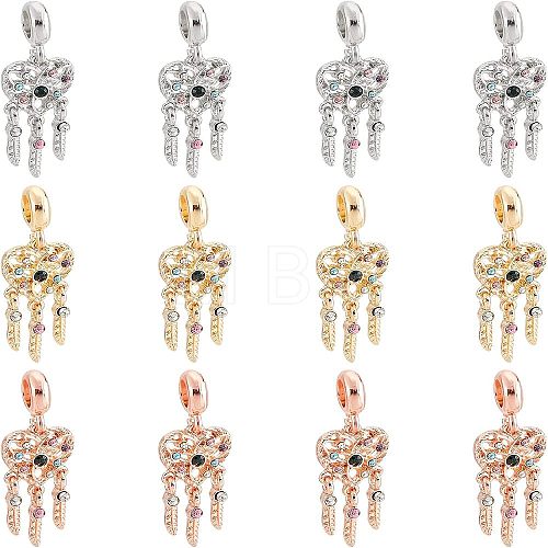 12Pcs 3 Colors Rack Plating Alloy European Dangle Charms MPDL-FH0001-05-1