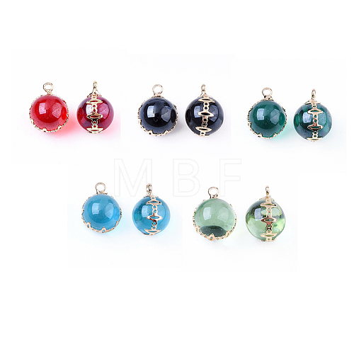 Transparent Glass Pendants GLAA-T007-04-M-1