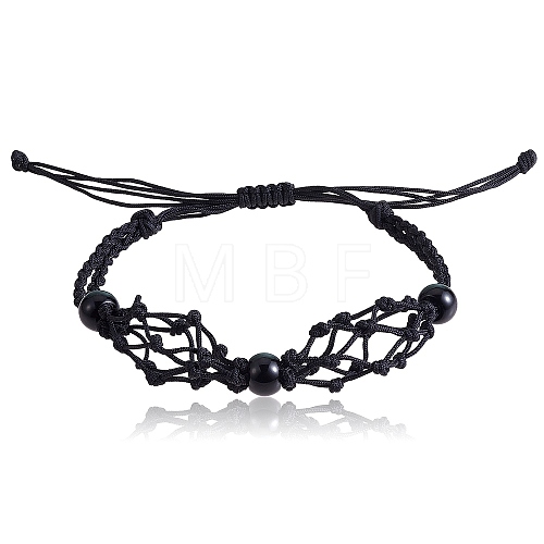 Adjustable Braided Nylon Cord Macrame Pouch Bracelet Making AJEW-SW00013-21-1