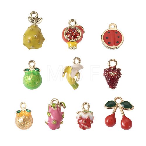 Craftdady 10Pcs 10 Style Golden Alloy Enamel Pendants ENAM-CD0001-22-1