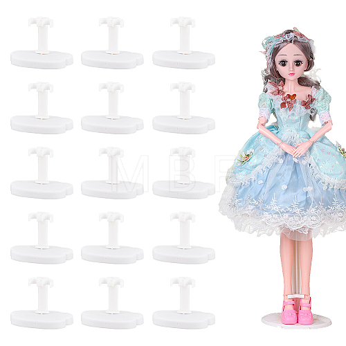Plastic Doll Stand Display Holder for 6.7 Inch Dolls and Action Figures AJEW-WH0332-40-1
