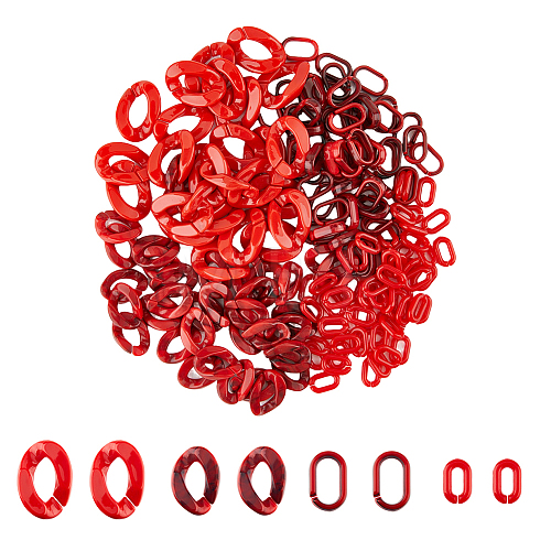 240Pcs 4 Style Acrylic Linking Rings OACR-FH0001-034-1