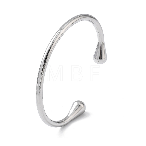 304 Stainless Steel Cuff Bangles for Women BJEW-Z078-12P-1