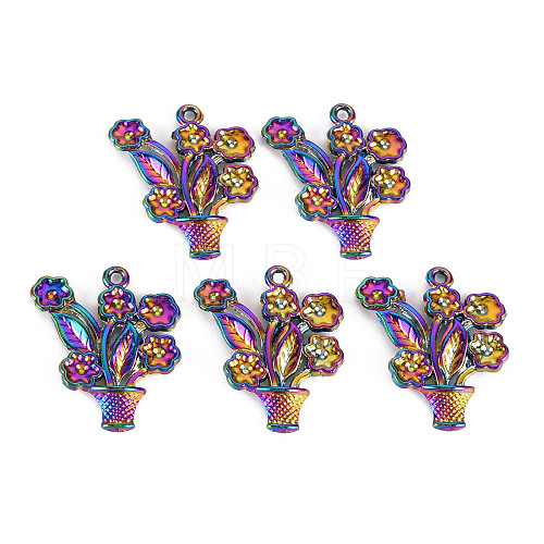 Rainbow Color Alloy Pendants PALLOY-S180-253-NR-1