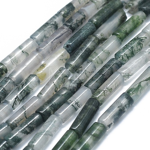 Natural Moss Agate Beads Strands G-F631-D30-1