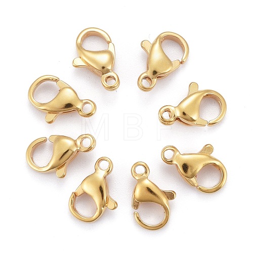Vacuum Plating 304 Stainless Steel Lobster Claw Clasps X-STAS-H352-01C-G-1