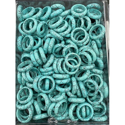 Synthetic Turquoise Finger Rings WG8089A-15-1