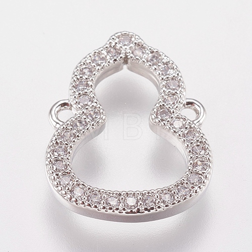 Brass Micro Pave Cubic Zirconia Links ZIRC-J040-04P-NR-1