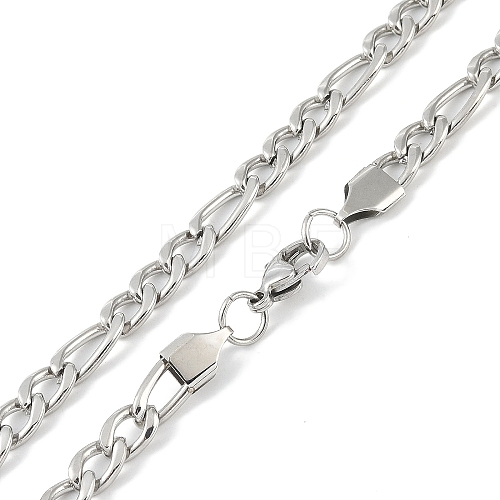 201 Stainless Steel Figaro Chain Necklaces NJEW-I127-06A-P-1