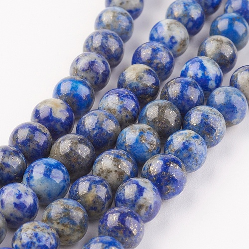 Natural Lapis Lazuli Beads Strands G-G099-8mm-7A-1