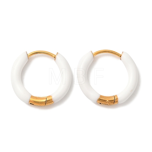 304 Stainless Steel & Enamel Hoop Earrings for Women EJEW-S237-13B-1