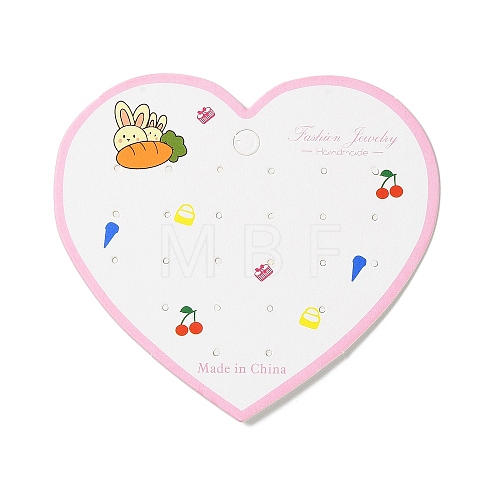 Heart Shaped Paper Earring Display Cards AJEW-A051-05-1