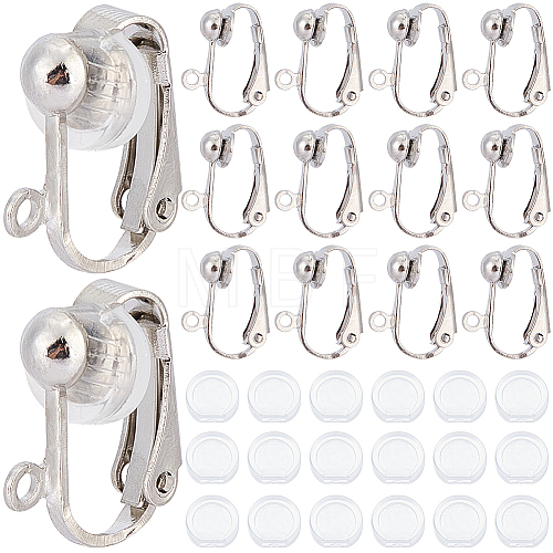 SOFPLATE 36Pcs Brass Clip-on Earring Findings KK-SP0001-08P-1