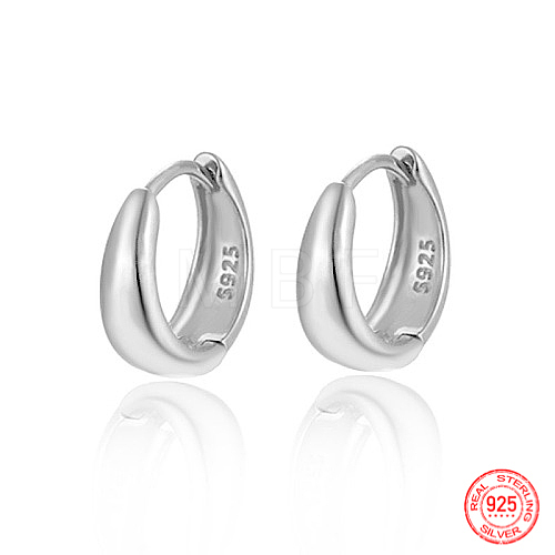 Anti-Tarnish Rhodium Plated 925 Sterling Silver Hoop Earrings AQ4751-03-1