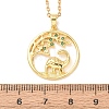 Brass Pave Green Cubic Zirconia Ring with Dinosaur Pendant Necklaces for Women NJEW-C120-01G-5