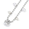 Rack Plating Brass Micro Pave Clear Cubic Zirconia Bowknot Pendant Ball Chain Necklaces NJEW-P317-04P-1