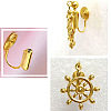 Brass Clip-on Earring Converters Findings KK-D060-01G-4