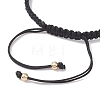 Brass Beaded Braided Bead Bracelets BJEW-JB12817-02-4