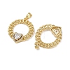Brass Micro Pave Cubic Zirconia Pendants KK-I358-068G-05-2