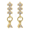 Brass Micro Pave Clear Cubic Zirconia Stud Earrings EJEW-R016-26G-01-4