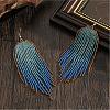 Bohemian Style Handmade Glass Seed Beads Tassel Stud Earrings JY9074-3
