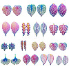 Fashewelry 30 Pcs 15 Styles 201 Stainless Steel Filigree Pendants STAS-FW0001-10-9