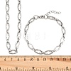 304 Stainless Steel Cross Link Chain Bracelet & Necklace Jewelry Sets SJEW-L199-07P-5