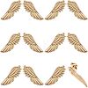 6 Pairs Wing Alloy Brooches JEWB-CA0001-08LG-1