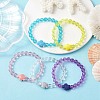 5Pcs 5 Colors Handmade Porcelain Turtle Stretch Bracelets BJEW-JB10247-2