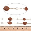 Synthetic Goldstone Nuggets & 316 Stainless Steel Handmade Link Chains CHS-K021-14G-05-3