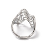 Non-Tarnish 304 Stainless Steel Wave Adjustable Rings for Women RJEW-C091-06P-3