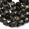 Natural Golden Sheen Obsidian Beads Strands G-Z119-A10-03-6