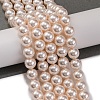 Baking Painted Pearlized Glass Pearl Round Bead Strands PEAR-H019-02C-01-2