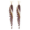 Bohemian Long Tassel Glass Seed Beaded Dangle Earrings for Women LS-IW9172-1-1